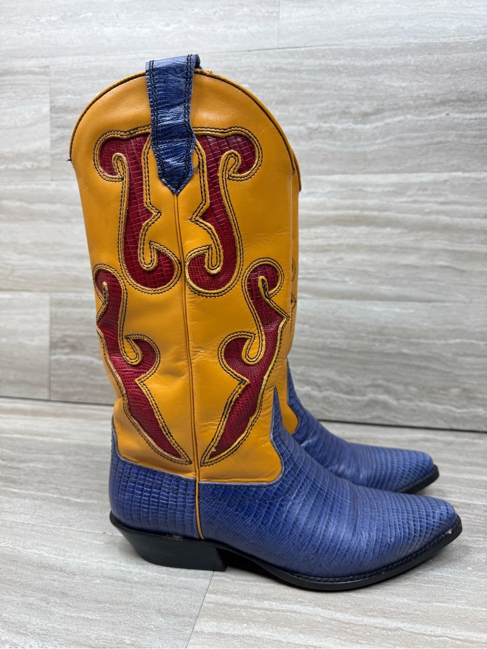 Nine West Ronnee Vintage Leather Western Boots Womens Size 6.5